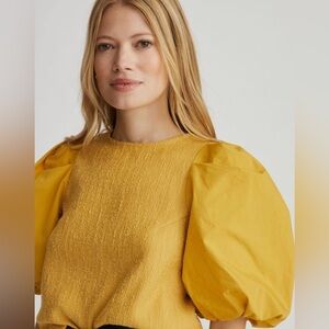 Anthropologie Top with Puff Sleeves
